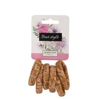 Резинки для волос &laquo;Спорт принт&raquo;, набор 6 шт., полосы, 3.5 см, светло-коричневые