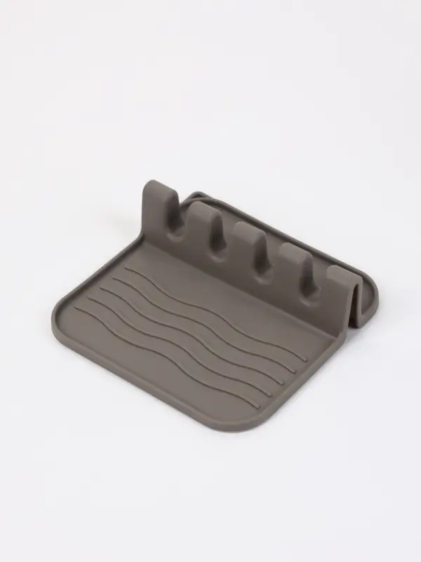 Подставка под кухонные принадлежности Доляна, 4 ячейки, 13.5&times;14&times;4 см, силикон, серая