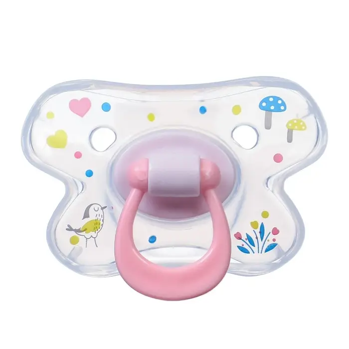 Соска - пустышка силиконовая ортодонтическая M&B &laquo;Зайка&raquo;, от 12 мес., с колпачком, держатель, розовый