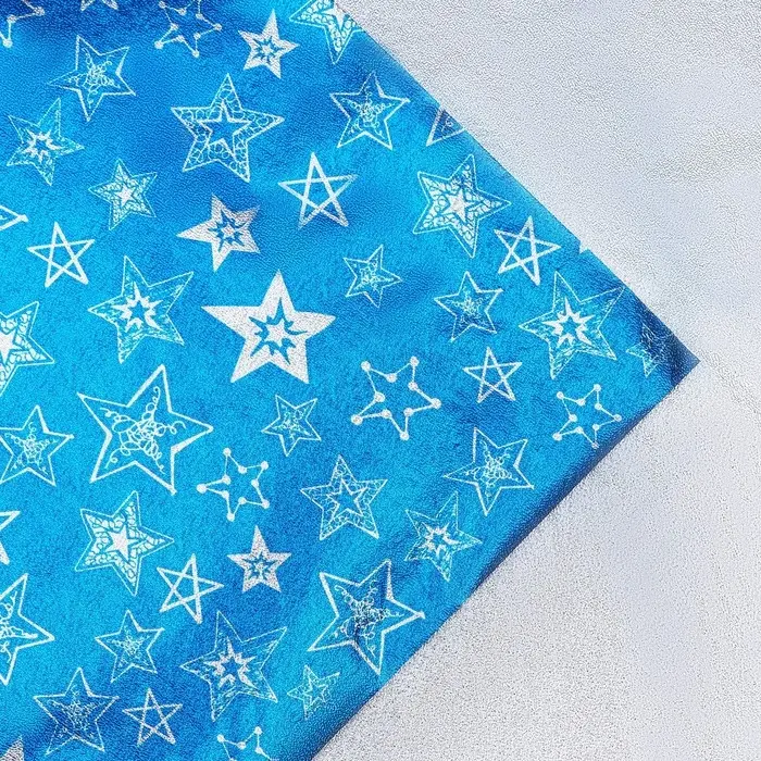 Плёнка упаковочная фольгированная "Звездочки", 70 × 50 см, синий