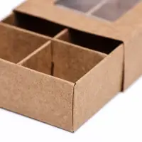 Коробка для 6 конфет, 8.7&times;5.8&times;2.5 см, Тонкие разделители, крафт