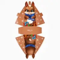 Коробка складная с окном «Зайчик», 9 х 16.5 х 6 см