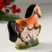 Сувенир Лошадь Диана, 8х8х3 см, гжель,цвет МИКС