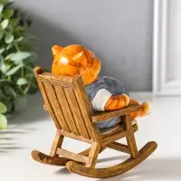 Сувенир полистоун лак "Пухлый кот в жилете, на кресле-качалке" 12х7,7х13,5 см