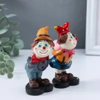 Сувенир полистоун "Клоуны - признание в любви" набор 2 шт 5,2х5х11,5 см