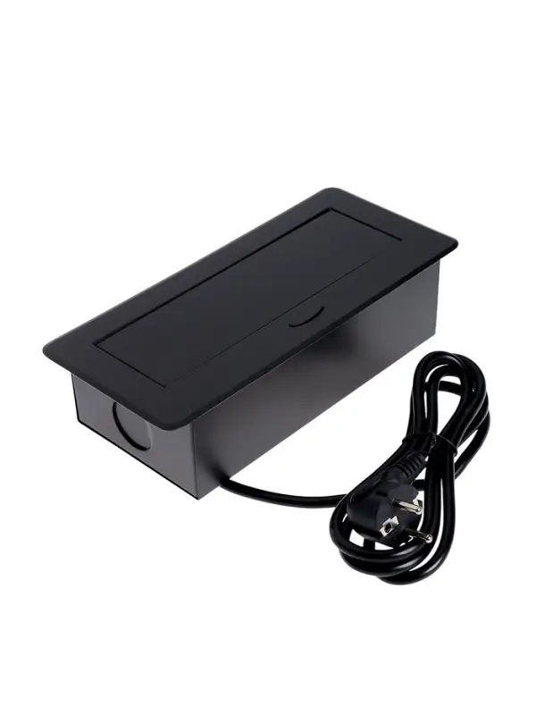 Розетка выдвижная Luazon Lighting, 16 А, двухместная, в стол, 2xUSB, 2.1 A, чёрная