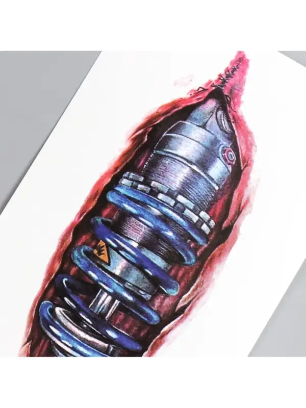 Переводная тату на тело цветная «Рана киборга», 10×21 см