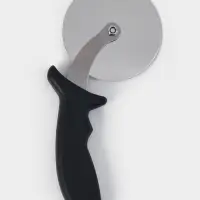 Нож для пиццы и теста Доляна, 23.5 см, d=10 см, толщина лезвия 1 мм, чёрный