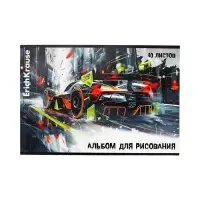 Альбом для рисования А4, 40 листов, на скобе, ErichKrause Adrenaline Speed, МИКС
