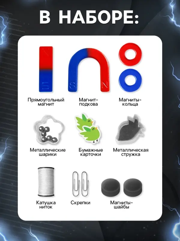 Набор для опытов &laquo;Опыты с магнитами&raquo;, 6 опытов
