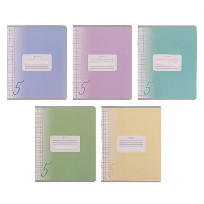 Тетрадь 12 листов в клетку Calligrata &laquo;Пятёрка&raquo;, обложка мелованный картон, ВД-лак, блок офсет, белизна 95%, МИКС