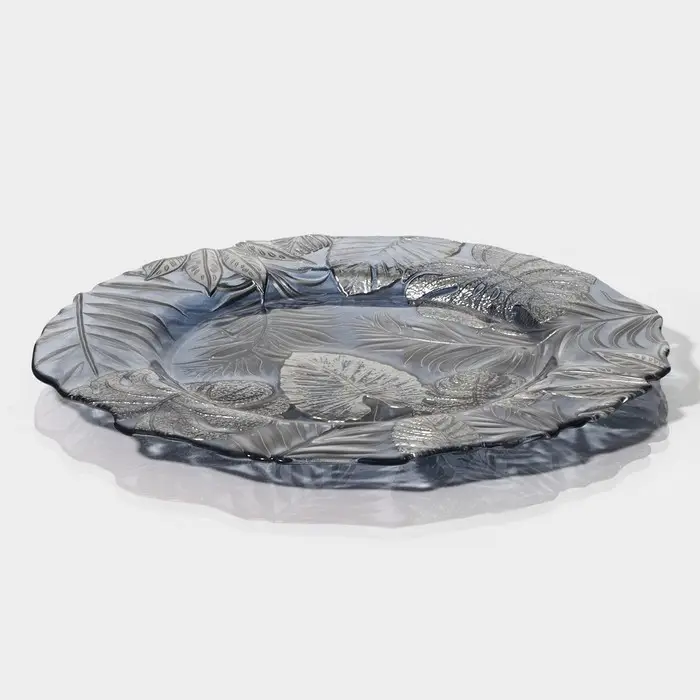 Тарелка подстановочная &laquo;Арабис&raquo;, d=33 см, стекло, голубая