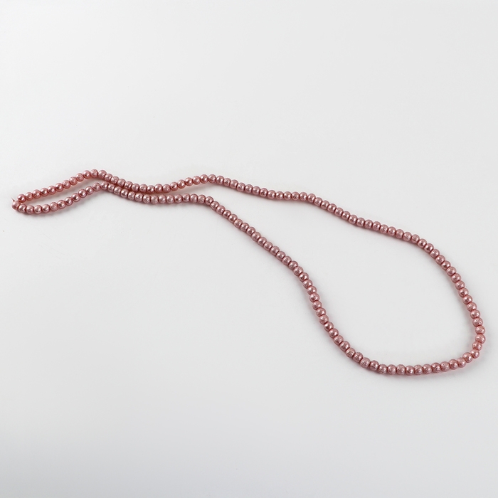 Бусины из стекла, набор 140 шт., размер 1 шт. — 6 мм, цвет розовый