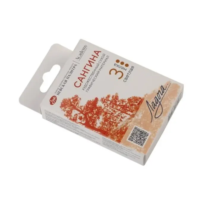 Сангина художественная светлая, ЗХК Сангина художественная светлая, ЗХК "Ладога", 3 штуки, в картонной коробке