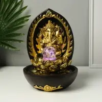 Фонтан настольный с подсветкой &laquo;Ганеша в арке у лотоса&raquo;, от сети, 22&times;22&times;31 см