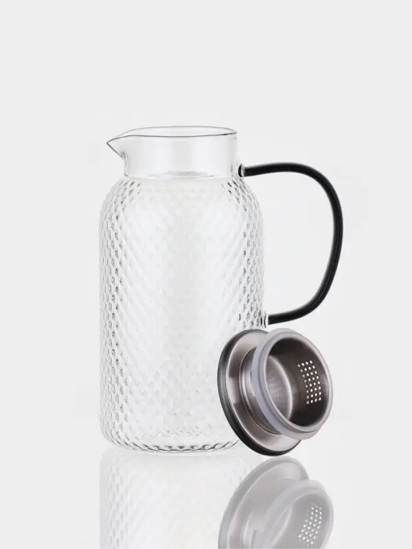Кувшин Кувшин "Богема.Соты", черная ручка/крышка-сито, 16х11х23 см