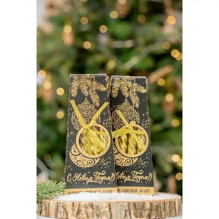 Свечи &laquo;Новогодние&raquo;, набор 8 шт., 1.5 см&times;1.5 см&times;15 см