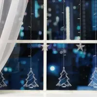 Гирлянда &laquo;Бахрома&raquo; 2.4&times;0.9 м с насадками &laquo;Ёлки&raquo;, IP20, прозрачная нить, 138 LED, свечение тёплое белое, 8 режимов, 220 В