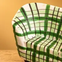 Мебель для кукол &laquo;Кресло клетчатое&raquo;, 6&times;3.5&times;5 см, дерево, зелёная