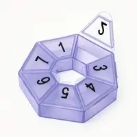 Таблетница &laquo;Цифры&raquo;, 7.5&times;7.5&times;1.7 см, 7 секций, МИКС