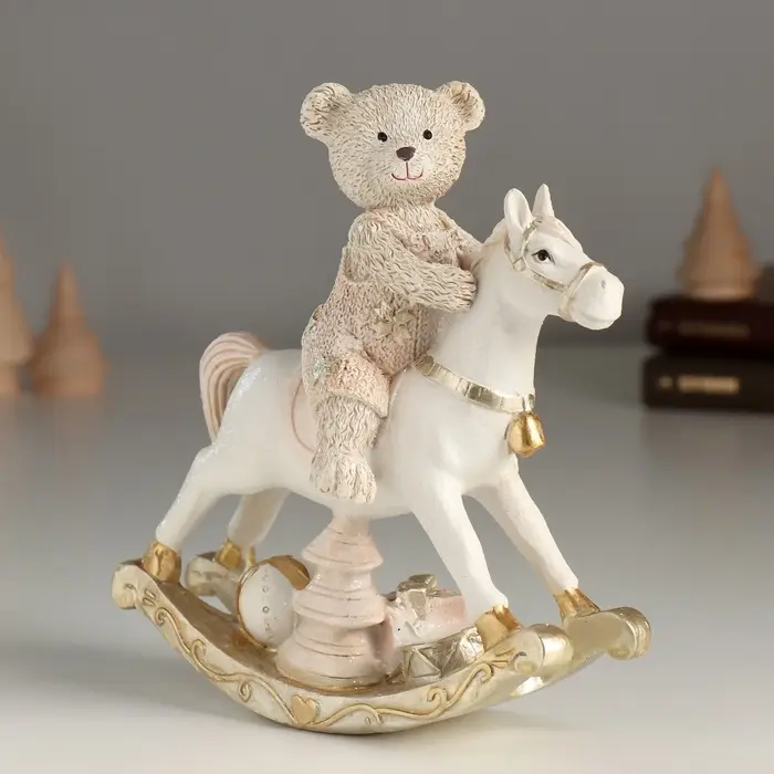 Фигурка полистоун &laquo;Мишка на коне&raquo;, 13&times;6.5&times;15 см