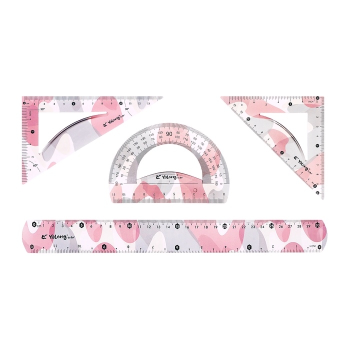 Набор геометрический гибкий силиконовый (линейка 30см+2 угольника+транспортир) Миллитари Набор геометрический гибкий силиконовый (линейка 30см+2 угольника+транспортир) Миллитари