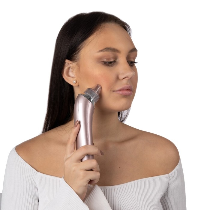 Вакуумный массажёр для чистки лица Luazon LMZ-050, 4 насадки, АКБ, розовый Вакуумный массажёр для чистки лица Luazon LMZ-050, 4 насадки, АКБ, розовый