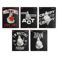 Тетрадь 48л кл Hatber "ЖДУН", на скобе, скругл углы, выб лак, 60-65г/м&sup2; 5В МИКС