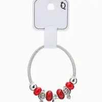 Браслет с шармами &laquo;Марджери&raquo;, звезда, красный в серебре, d=6.5 см