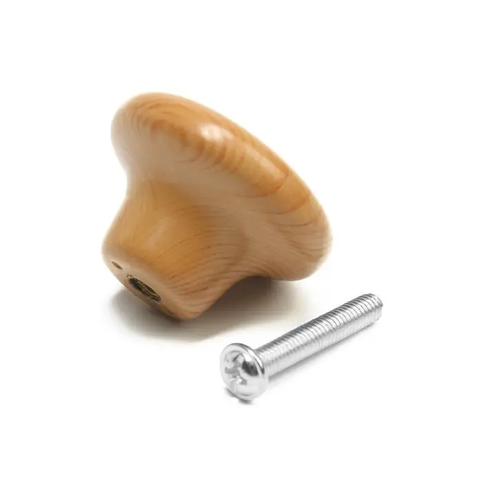 Ручка-кнопка CAPPIO, d=33 мм, пластик, цвет дерево