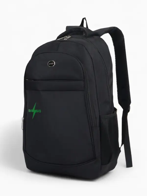 Рюкзак молодёжный на молниях, 4 кармана, 35&times;18&times;50 см, чёрный