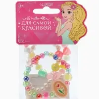 Браслет детский набор 3 шт. "Выбражулька" тюльпан в сердцах, цвет МИКС