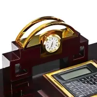 Набор настольный 7в1 (блок для бумаги, подставка для печати, карандашница, калькулятор, глобус, визитница с часами)