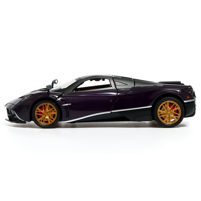 Машина металлическая, инерционная, 1:24,открываются двери, капот, багажник, световые и звуковые эффекты, цвет фиолетовый