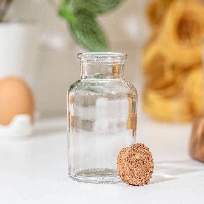 Набор баночек стеклянных для специй с пробковой крышкой Доляна «Парфе», 180 мл, 11×5 см, 12 шт Набор баночек стеклянных для специй с пробковой крышкой Доляна «Парфе», 180 мл, 11×5 см, 12 шт