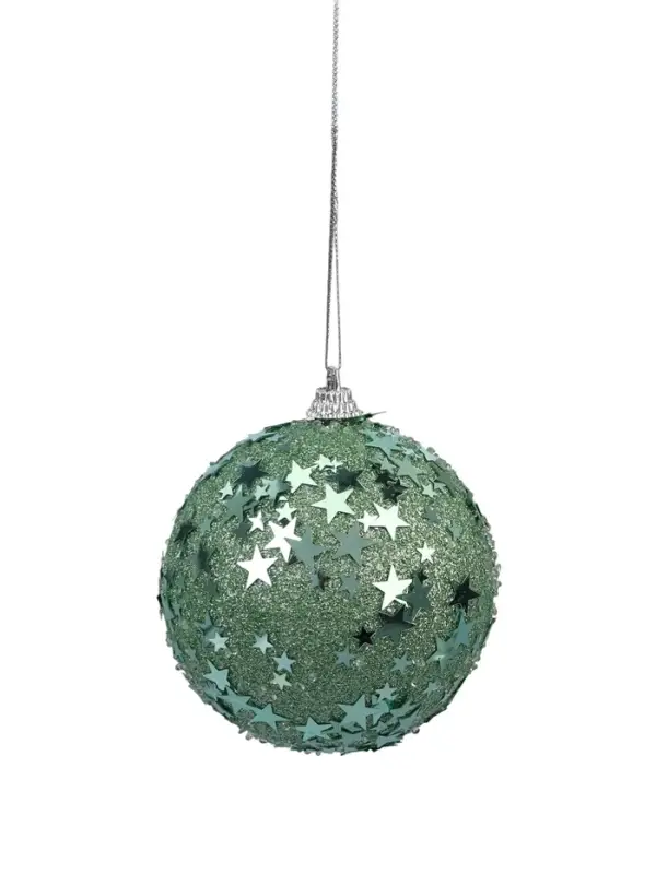 Ёлочный шар новогодний d=8 см «Карнавал» звёзды, бирюзовый Ёлочный шар новогодний d=8 см «Карнавал» звёзды, бирюзовый