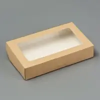 Контейнер навынос, с окном, крафт, МИКС, 20×12×4 см