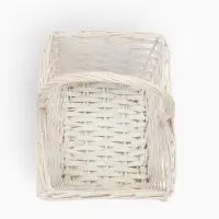 Корзина плетёная для хранения, 27&times;22&times;14 см, ручка h=13 см, ива, белая