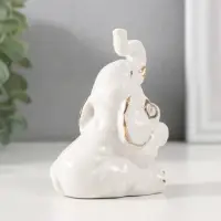 Фигурка керамика &laquo;Слон с сердечком&raquo;, белый с золотом, 5.7&times;7&times;9.5 см
