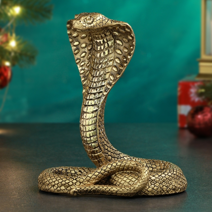 Фигура Фигура "Королевская кобра" золото, 14х8х17см