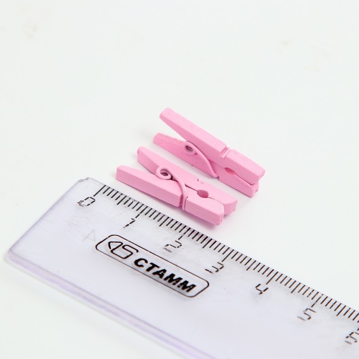 Набор прищепок для декора 50 шт., розовые — 2,5 см Набор прищепок для декора 50 шт., розовые — 2,5 см