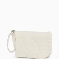 Косметичка дор Цветок 22*6*16, отд на молнии, молочный