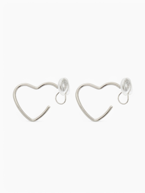 Клипсы «Тренд» сердце, цвет серебро