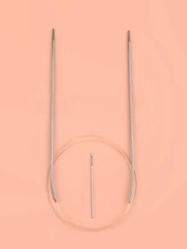 Спицы круговые, для вязания, с пластиковой леской, d=2 мм, 14/80 см, с иглой Спицы круговые, для вязания, с пластиковой леской, d=2 мм, 14/80 см, с иглой