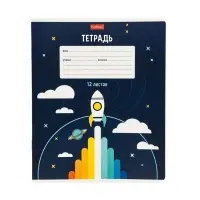 Тетрадь 12л А5ф в Частую КОСУЮ линию 60-65г/кв.м на скобе Обл. мел.картон 5 диз. скругл.угл