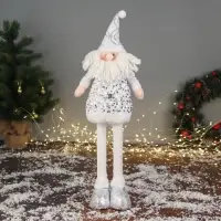 Игрушка мягкая &laquo;Дед Мороз блеск&raquo;, 59&times;21 см/40&times;21 см, серебристо-белая