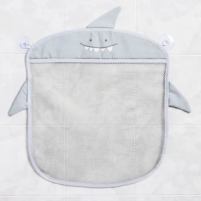 Сетка для хранения игрушек в ванной на присосках Крошка Я &laquo;Акула&raquo;, серый