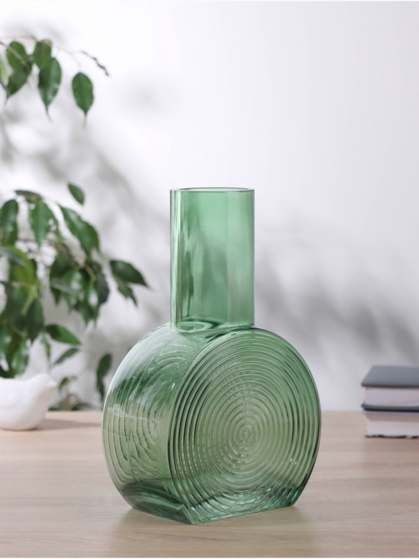 Ваза стекло настольная  Ваза стекло настольная "Эйверис" d-6 см, 24х15,5 см, зелёный