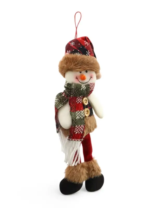 Игрушка мягкая &laquo;Снеговик в клетку&raquo; 8&times;29 см, красно-коричневый