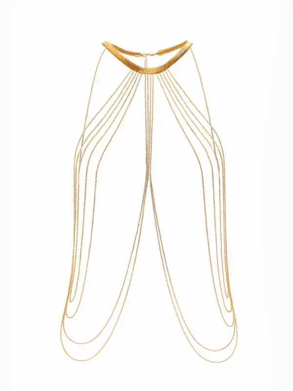 Бодичейн на тело, цепочки, 55 см, цвет золото